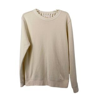 Cream Crewneck Sweatshirt Mens Size Medium Minimalist Basic D&F Ricky Singh Top